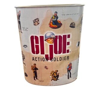 Vintage 1997 G.I. Joe Action Soldier Metal Trash Can Hasbro Series 13x11x7"